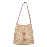 💘Top 100 heiße Frauen Stroh Umhängetasche: Beste Wahl für Fashionista. 100% natürliche & handgemachte Rattan & Strohbeutel; Exquisite Strohoberfläche, Futter aus Baumwollblumendruck, magnetischer Top Lederverschluss, abnehmbarer Schulterriemen, einzigartig und schick.