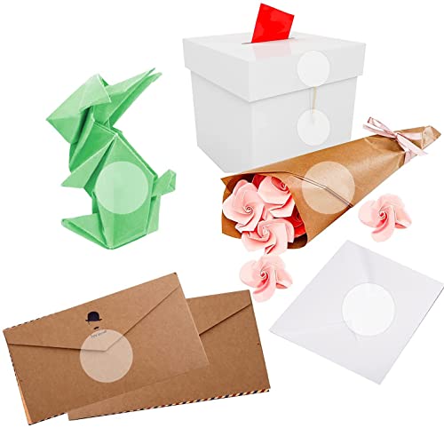 Smarsticker Super Gloss Clear Transparent Retail Package Envelope Seals 2" Christmas Round Circle Crystal Clear Dot Mail Wafer Seals Stickers Labels Envelope Tab Sealer 500/Pack #TOP4