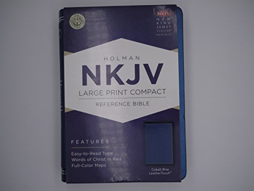 NKJV Large Print Compact Reference Bible, Cobalt Blue LeatherTouch