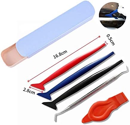 Vinyl Car Wrapping Flexible Micro Squeegee Curves Slot Tint Tool Set 5 in 1 with Different Hardness for Installing Vehicle Wraps and Auto Stickers