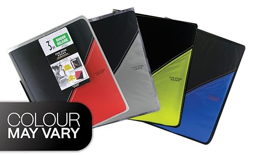 Five Star 3-inch Zipper Binder With Handle, 12-4/5 X 12-1/5 Inches, Assorted Colours. 1 Binder, Colour May Vary (28018) by Five Star - Used condition - CA$14.99