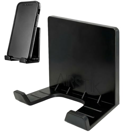 Image of AIRSTIK Cell Phone Holder for Glass Shower, Mirror & Window, Black