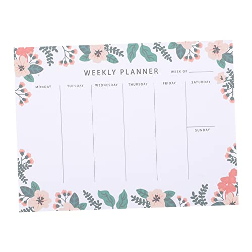 Housoutil 週間計画メモ帳 シンプルデザイン メモリスト付 旅行者や学生 オフィスワーカー向け 薄型ティアオフ式 パターンデザイン