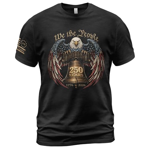 250th Anniversary USA Shirt 1776-2026 250th Anniversary Shirt USA Eagle Graphic Shirts for Men 2 (Black-L)