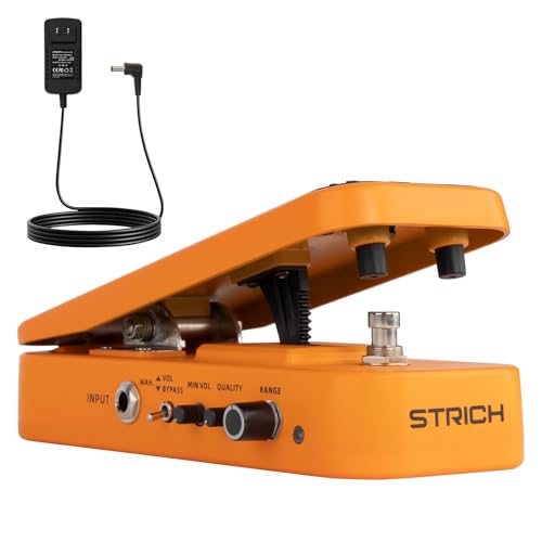 STRICH SW-2 Guitarra Wah y pedal de volumen con adaptador de fuente de alimentación, pedal de efectos...