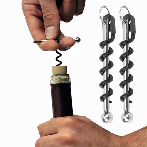Watris Veiyi Sacacorchos, 2 unidades, abridor de vino, sacacorchos de vino, mini abridor de botellas de acero inoxidable, accesorios para abridor de vino