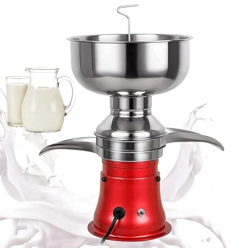 Separadora De Crema De Leche, Centrífuga Eléctrica con Tazón De 5 L, Velocidad De 9800-11000 RPM Y Caudal De 50 L/h, Fabricada En Acero Inoxidable 304, para Granjas Lecheras, Fábricas De Leche