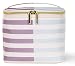 Kate Spade New York Purple/Blue Insulated Soft Cooler Lunch Tote with Double Zipper Close and Carrying Handle, Two-Tone Stripe