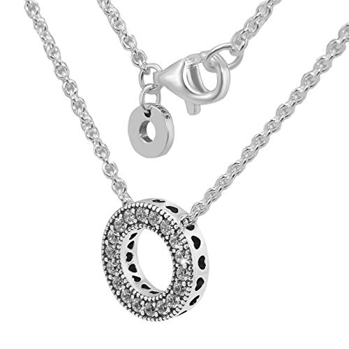 LLXYWJ Klare Herzen Kleine Hohle Runde Anhänger Halsketten Für Frauen 100% 925 Sterling Silber Kette Halsketten Schmuck Choker Halskette