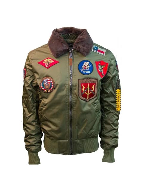 Mens Fighter Pilot Aviator B-15 Bomber Jacket Flying Lightweighted Field Style Air Force Jackets 2XS - 3XL