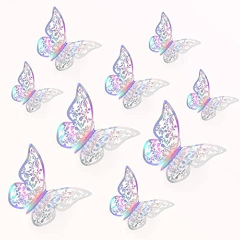 Zhenle 36Pcs 3D Butterfly Wall Sticker 3 Sizes Butterfly Wall Decals Butterflies Stickers for Walls Bedroom Party Wedding Decors(Colorful), Multicolor Cover