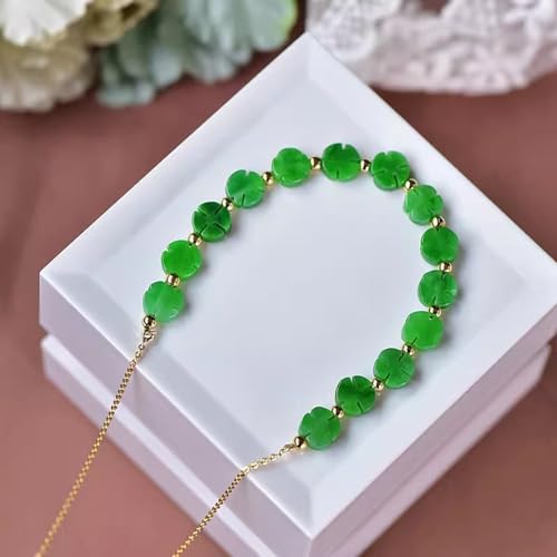 Collier jade vert feng shui véritable et argent plaqué or - 2