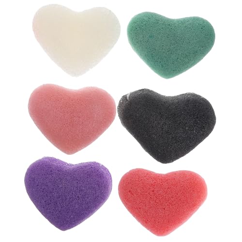 Éponge nettoyante visage lot de 6 éponges exfoliantes en forme de cœur pour le soin de la peau