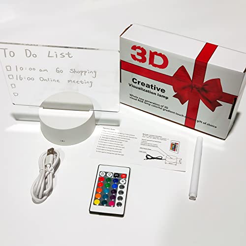 Acrylic Dry Erase Board 16 Colors Can Remote Control Light 7.3X5X0.2" Clear Desktop Note Memo Board, Includes Dry Erase Markers, Rewritable Night Light With Message Board, Soft Light Desk Lamp Gift #TOP6