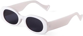 ADE WU Oval Chunky Sunglasses for Women Men 90s Aesthetic Fashion Thick Oval Frame Sun Glasses