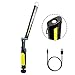 Produktbild LED Arbeitsleuchter 360 ° Faltbares , Portable Wiederaufladbare Taschenlampe Workshop Lampe COB Inspektionsleuchten mit magnetischen base für Auto Reparatur, Garage, Camping, Notfallgebrauch (Yellow)