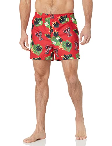 Image of FOCO Men's Team Logo Floral Hawaiian Swim Suit Trunks