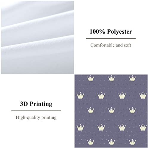 Milanket Polka Dot Crown Twin Duvet Cover Set Purple Gold Crown Style Print Comforter Cover Decorative 3 Piece Girls Bedding Set 1 Duvet Cover And 2 Pillowcases #TOP3