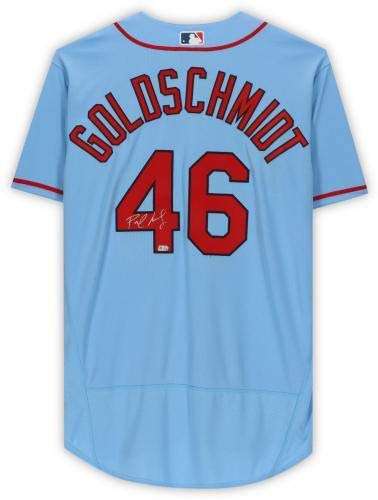 Framed Paul Goldschmidt St. Louis Cardinals Autographed Powder Blue Nike Authentic Jersey - Autographed Mlb Jerseys #TOP1
