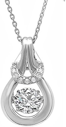 Sterling Silver Gems in Motion Pendant-Necklace made with Swarovski Zirconia