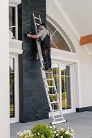 DRABEST Leiter PRO Serie Aluleiter 3-teilig Mehrzweckleiter 3x7 Stufen Leiter Multifunktionsleiter Kombileiter bis 150 kg Beslastbar - Arbeitshöhe 5,05 m - inkl. Eimerhaken – Ansicht 5