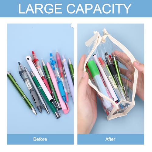 Image of 5Pcs Multicolor Transparent Cosmetic Case, Minimalist Style, Waterproof, Zipper Closure, 8.66 x 3.74 x 2.36 inches, Adult Unisex, Travel, Arts & Crafts, Makeup, Toiletry, Stationery Organizer