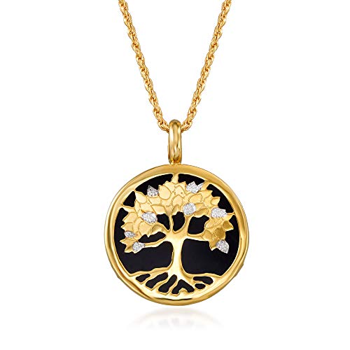 Ross-Simons 17mm Black Onyx Tree Of Life Pendant in 14kt Yellow Gold3