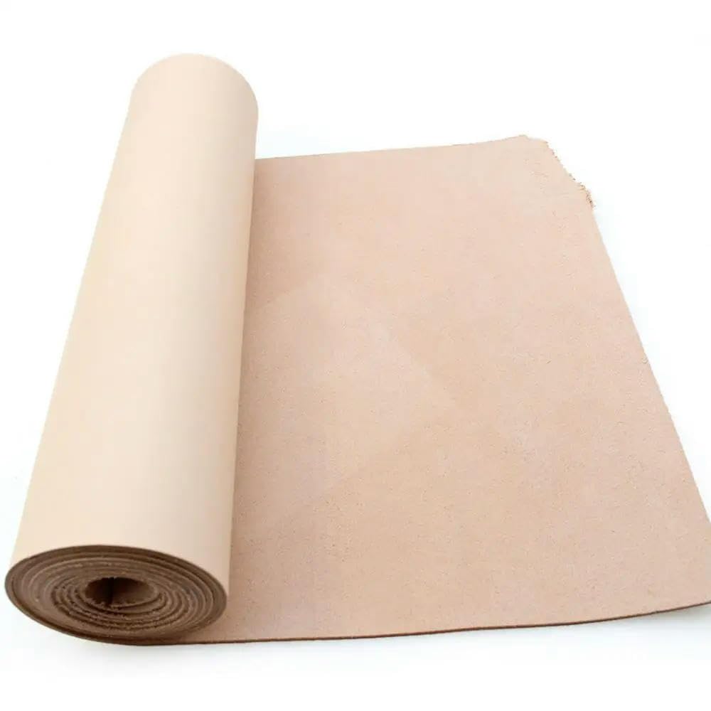 Gegerbtes Lederstück aus echtem Leder, vollnarbiges Rindsleder, originales gelbes DIY-Lederhandwerk, das Brieftaschenmaterial herstellt