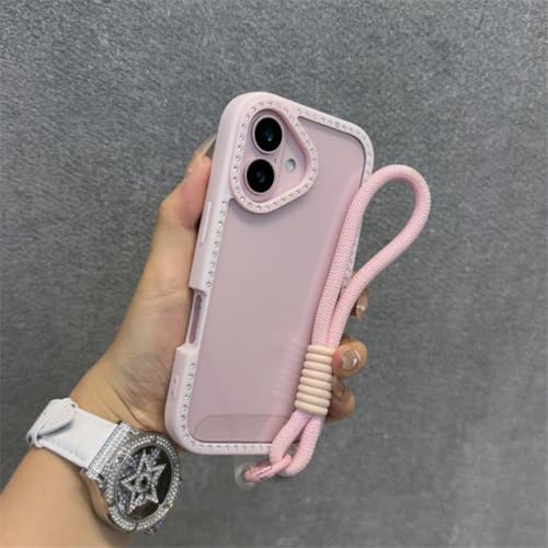 Coque antichoc rose pour iPhone 11 avec cordon de transport