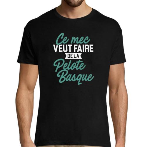 T-Shirt Homme Pelote Basque imprimé en France : vêtement humour pour anniversaire original