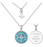 Amazon.com: MONGAS Compass Layered Necklace Sterling Silver