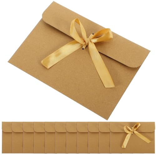 Sobres Kraft vintage MERRYHAPY con cinta dorada pack de 50 unidades para tarjetas