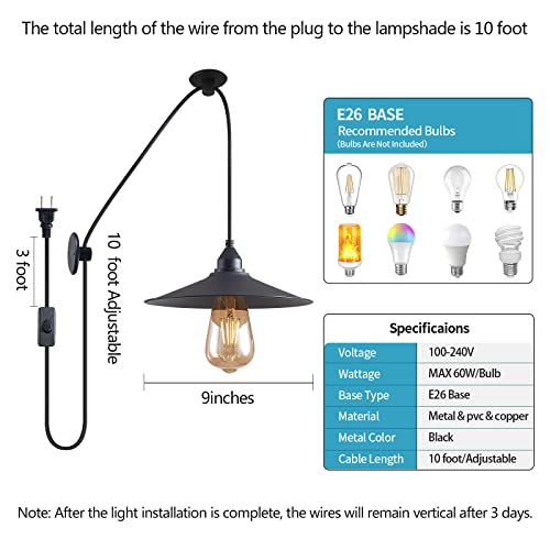 Kolakodlux Hanging Lamp With Plug In Cord Outdoor Lamps For Patio Waterproof Waterproof Pendant Light With Plug Outdoor Lamps For Patio Waterproof Hanging Pendant Light With Plug In Cord Ma6006 #TOP1