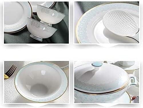 50個のプレミアムボーンチャイナ食器セットサービス、10エレガントなディナーセットディナープレート、スーププレート、フラットプレート