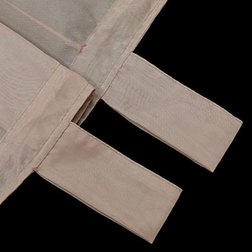 Joyswahl Sheer Window Curtain Tab Top Balcony Solid Color Ribbon Voile Roman Shades For Kitchen Decor Decorative, 1Pc (Brown, 39 X 55 Inch) #TOP5