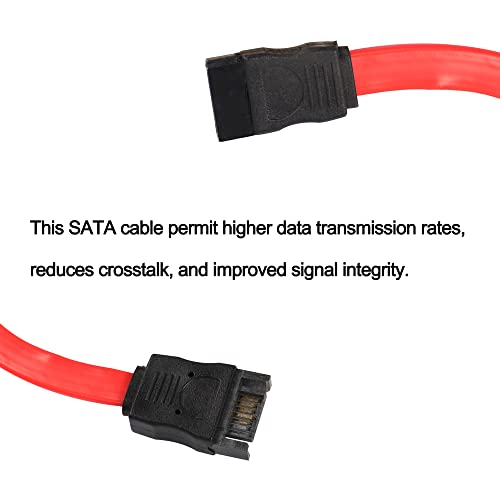 MEIRIYFA 2Pcs 50cm SATA 7Pin Male to Female Extension Cable for Hard Disk Drive and Optical Drive, Red - Image 4