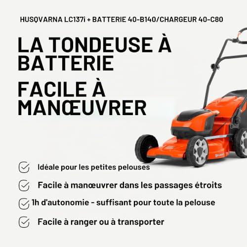 Husqvarna Pack tondeuse à batterie poussée LC137i coupe 37cm - vue 4
