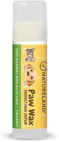 Natureland - Cera orgánica para patas de perros y gatos, protección natural al aire libre para curar, reparar y proteger las almohadillas secas,