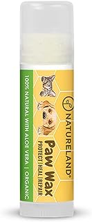 [8 OZ/0.18 OZ/0.36 OZ] Natureland Organic Paw Wax for Dogs and Cats, Natural Outdoor Protection to Heal, Repair, and Protect Dry, Chapped, or Rough Pads, Helps Protects Paws on Snow, Sand, or Dirt