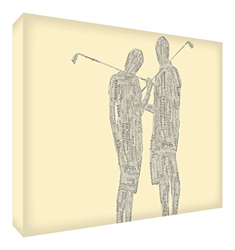 Toile de golf grand format avec châssis de galerie premium finition crème