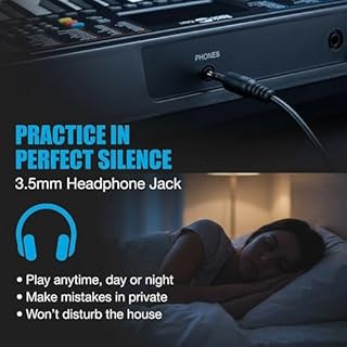 RockJam 61-Key Compact Keyboard Piano with LED Display, Keynote Stickers & Lessons