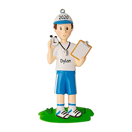 Personalized Sports Coach Whistle Clipboard Christmas Ornaments 2023 - Custom Sports Decorative Football Ornament for Coaches to Celebrate Your Mentor - Free Customization