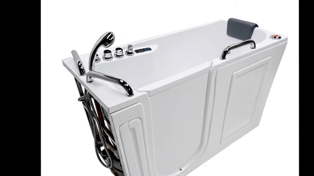 ANZZI Walk-In Tub, 27 x 53 in, Left Drain, 12 Whirlpool & 18 Air