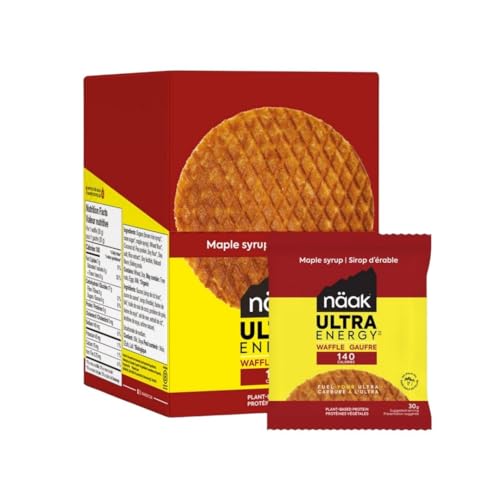 Näak Energy Waffles, Pack of 12 | Vegan, GMO Free, Palm Oil Free Sports Nutrition Stroopwafel (Maple Syrup)