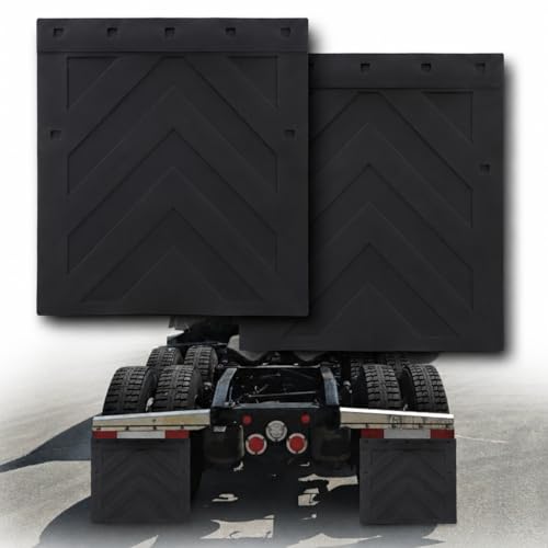 Steel Vision (2 Pieces) Black Semi Truck and Trailer Mud Flaps Rubber Mud Flap for Semi Trucks - Chevron 24 x 30 Heavy Duty Rubber Pair Mud Flaps Thickness: 1/4 inch 2pcs (24 x 30 inch) 92001