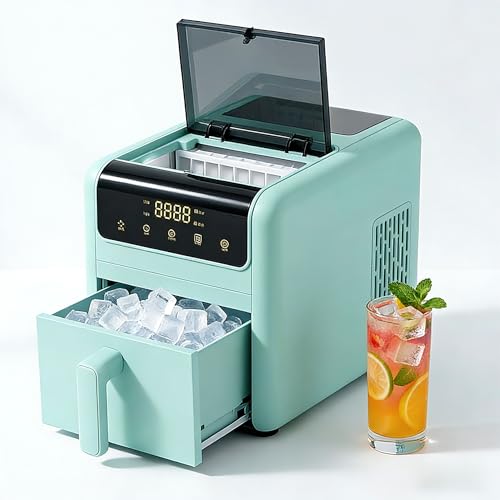 Portable Ice Cube Maker with Auto-Cleaning and Scoop