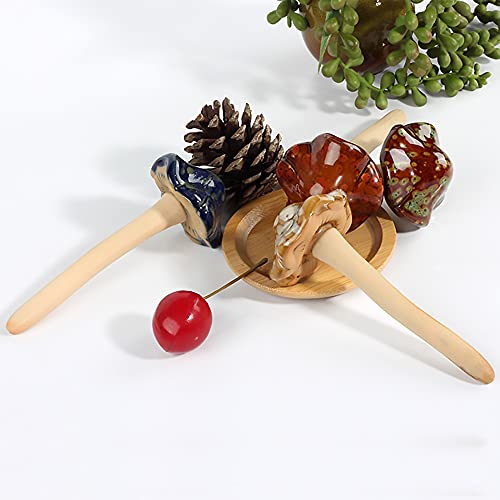 Funny Live 4 Pieces Mushrooms Stakes Figurine Set, Small Ceramic Accessories Embellishment For Garden Landscaping Potted Plants Flowerpots Gardening Lawn Decor #TOP6