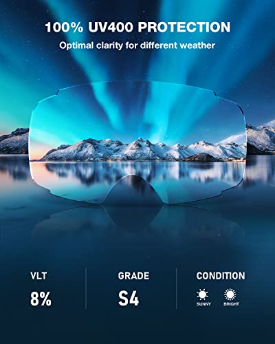 Zionor X4 Ski Goggles Magnetic Lens - Snowboard Goggles For Men Women Adult - Snow Goggles Anti-Fog Uv Protection (Vlt 8.84% White Frame Grey Revo Orange Lens) #TOP1