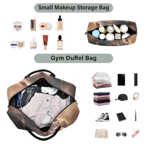 Large Travel Duffel Bag, Puppy and Dachshund Sports Tote Gym Bag, Shoulder Weekender Overnight Bag for Women Men, Carry On Luggage with Toiletry Bags4