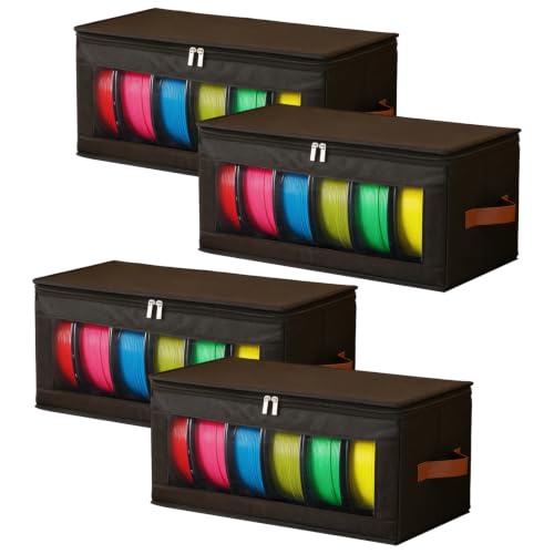 4 Pack 3D Printer Filament Storage Box, Up to 24 x 1kg Spools